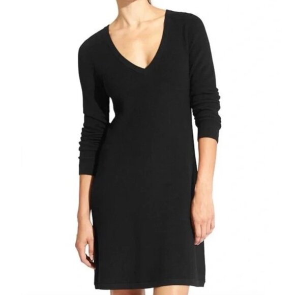 Athleta Nordic Sweater Dress in Black Merino Wool - Picture 1 of 10